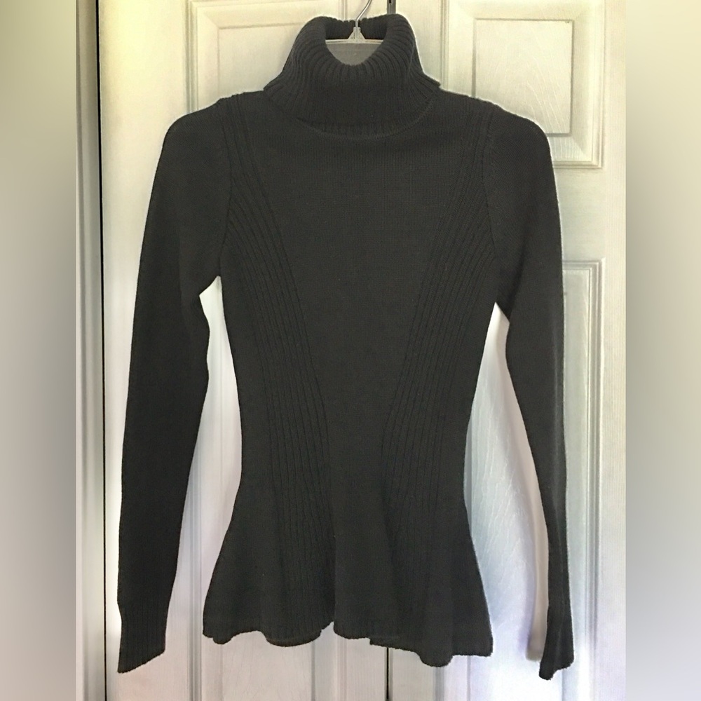 🖤The Limited Black Turtleneck Peplum Sweater- XS